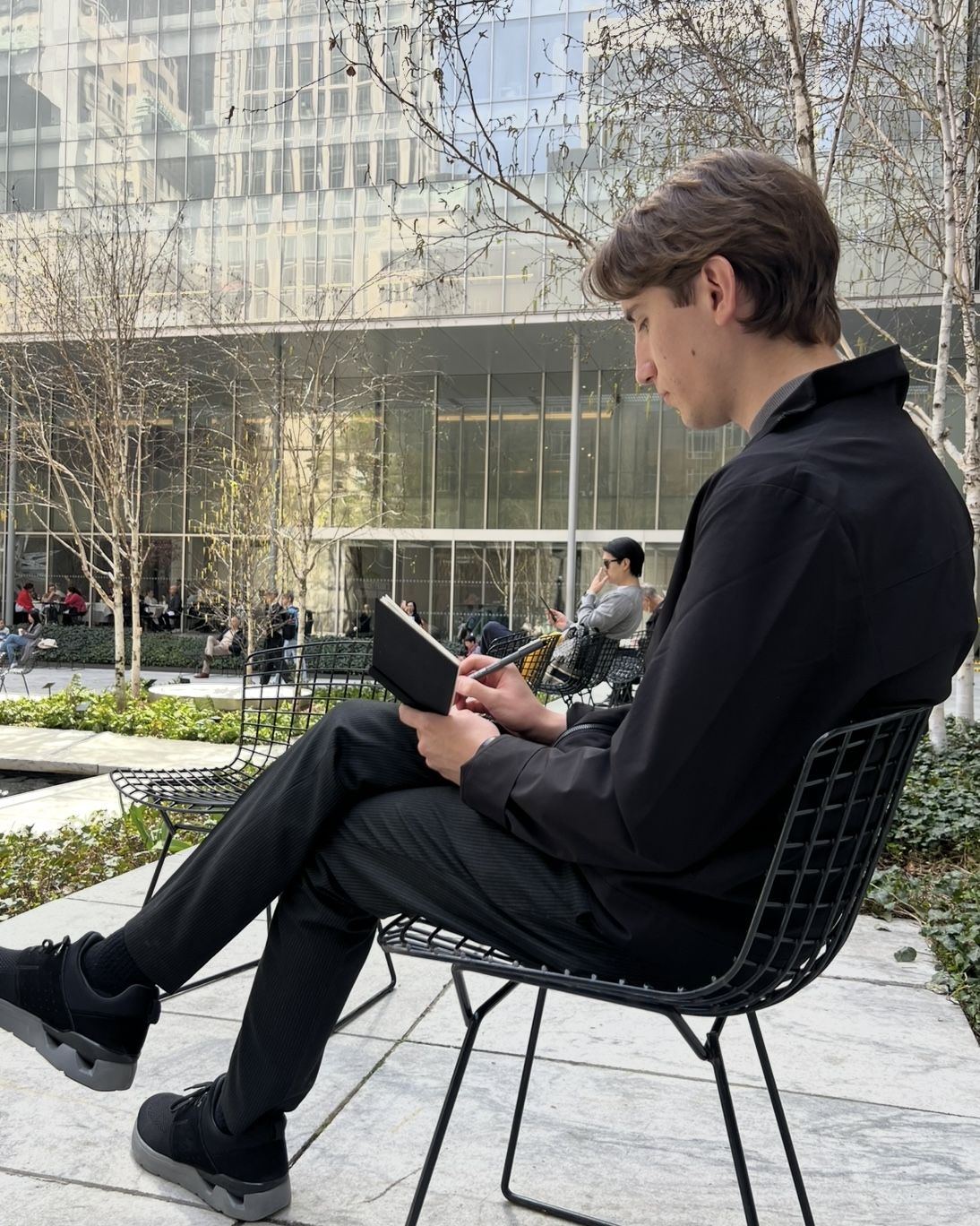 Elwyn H. sketching on location